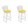 Kit 2 Banquetas Alta Bistrô Bertoia Cromada D80 Com Assento Sintético Amarelo