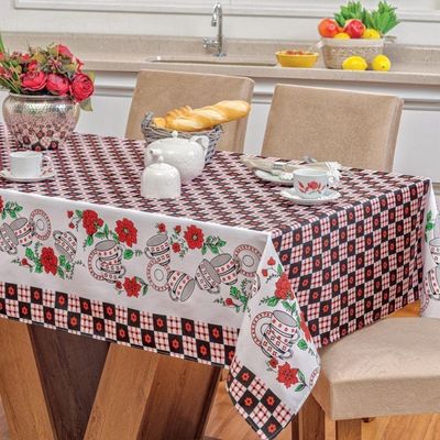 Toalha De Mesa Vilela Em Oxford Quadrada 1,40m X 1,40m 100% Poliéster - Pires E Xícaras