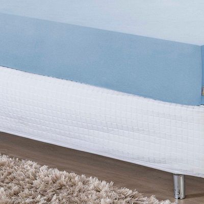 Lençol Com Elástico Solteiro Nobre 1 Peça 30cm De Altura Malha 100% Algodão - Azul-bebê