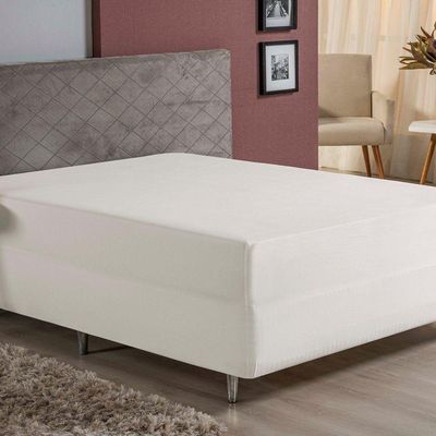 Lençol Com Elástico Queen Nobre 1 Peça Luva De Box 55cm De Altura Malha 100% Algodão - Palha