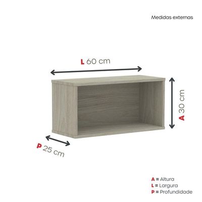 Nicho De Parede 300x600mm Castanheira Natural