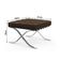 Poltrona Premium Barcelona Com Puff Base Inox Marrom