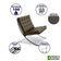 Poltrona Premium Barcelona Com Puff Base Inox Marrom