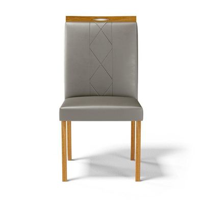 Kit Com 2 Cadeiras Ana Madeira Maciça Estofadas Para Mesa De Jantar Veludo Chumbo 109
