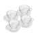 Conjunto 04 Xícaras De Chá De Cristal 180ml Com Pires Coração Pearl Wolff