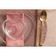 Conjunto 04 Xícaras De Chá De Cristal 180ml Com Pires Coração Pearl Wolff