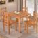 Conjunto Sala De Jantar Mesa 100x74cm Com 4 Cadeiras Madeira Amêndoa Marin