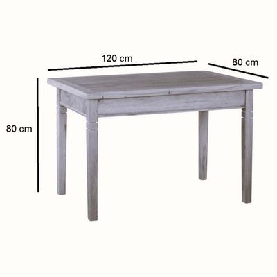 Mesa De Jantar 120x80cm Em Madeira Maciça