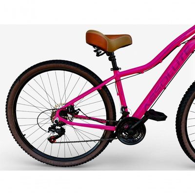 Bicicleta Aro 29 Feminina Absolute Hera Retrô Vintage 21v Shimano Confortável Cesta Selim 2 Molas - Rosa Tam 15