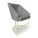 Kit 2 Poltronas Decorativas Alana Veludo Base De Ferro Dourado - Pallazio Cor Grafite