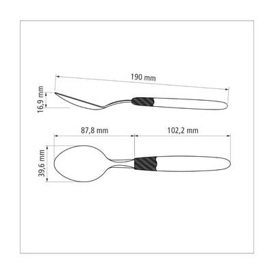 Kit 3 Colher de Mesa Tramontina Ipanema Inox Preto