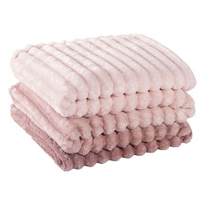 Cobertor Manta Tuffy Ultrasoft Flannel Queen 2,40m x 2,20m Degradê 01 Peça - Pancake Rosa
