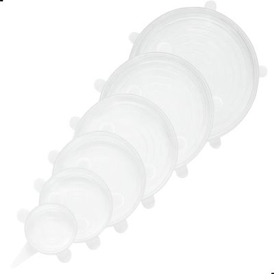 Kit 6 Tampas Silicone Universal Pote Panela Forma Reutilizável Elástico