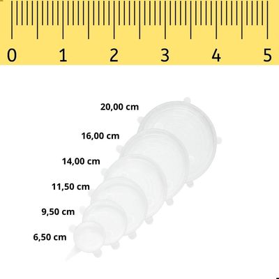 Kit 6 Tampas Silicone Universal Pote Panela Forma Reutilizável Elástico