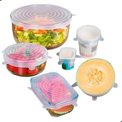 Kit 6 Tampas Silicone Universal Pote Panela Forma Reutilizável Elástico