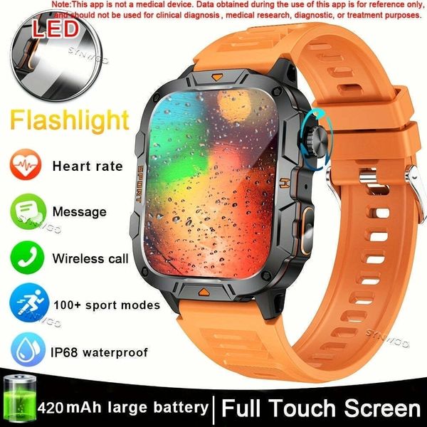 Relógio Inteligente Synwoo Sport Tela IPS+TFT de 4,98 cm Prova d´Água Laranja