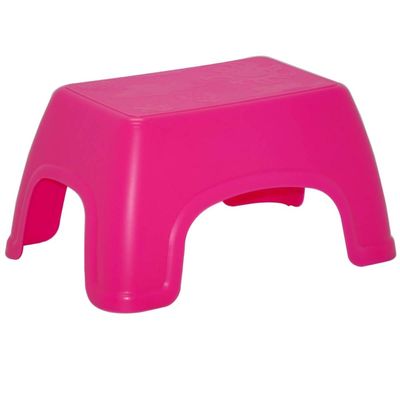 Jogo 4 Bancos Infantis Catty Tramontina em Plástico Decorado Banquinho Multiuso Atividades Rosa