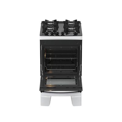 Fogão 4 Bocas Atlas Agile Up Glass Automático Mesa De Vidro Branco Bivolt