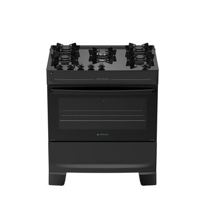 Fogão 5 Bocas Atlas Mônaco Top Glass Automático Mesa De Vidro Preto Bivolt