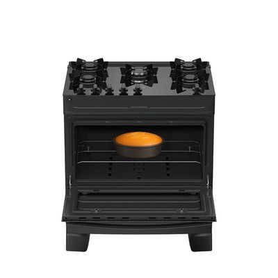 Fogão 5 Bocas Atlas Mônaco Top Glass Automático Mesa De Vidro Preto Bivolt