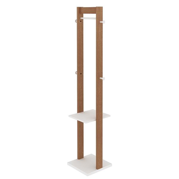 Cabideiro Grande para Quarto Sala de Estar AZ1019 MDP Amendoa/Branco - Gran Belo
