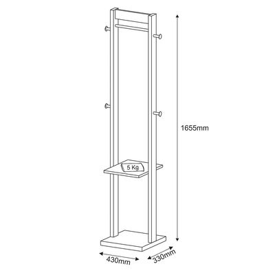 Cabideiro Grande para Quarto Sala de Estar AZ1019 MDP Amendoa/Branco - Gran Belo