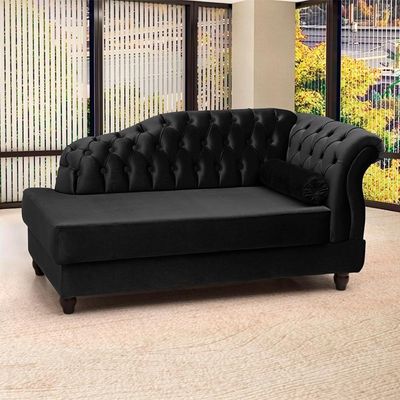 Recamier Diva Chaise Capitone 160 Cm Pes Mdf Gane Sl 944 Veludo Peer Sl 944