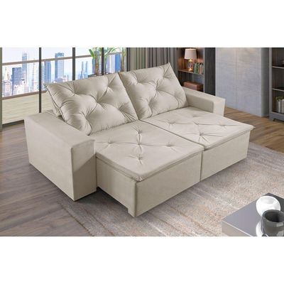 Sofá 2 Lugares Retrátil E Reclinável Martins M-181 Veludo Creme