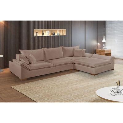 Sofá Martins M-201 Boucle Canto Invertido Estofados Martins Boucle Marrom