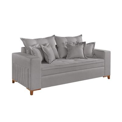 Sofá Martins M-205 Linho 200cm Living Estofados Martins Linho Cinza