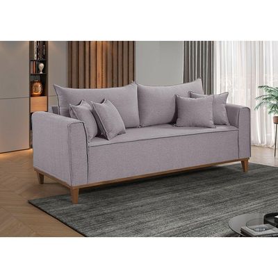 Sofá 4 Lugares Living Linho M-46 Martins Cinza