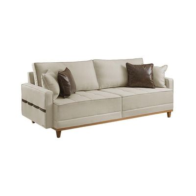 Sofá Fixo 6 Lugares M-203 2,60m Estofados Martins Creme