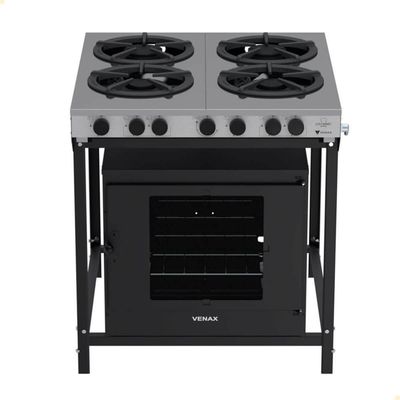 Fogão Industrial Venax Gás 4 Bocas Mesa Em Inox Ffi 430-2 Gourmet 16418