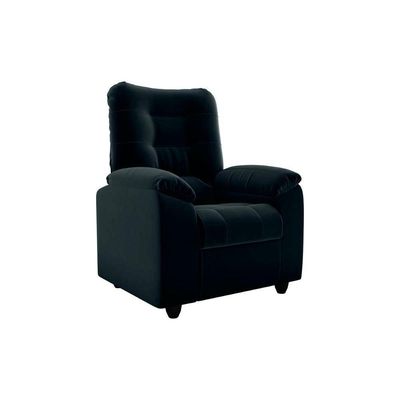 Poltrona Do Papai Reclinável Onix Veludo Preto Matrix