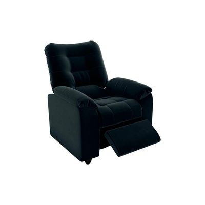 Poltrona Do Papai Reclinável Onix Veludo Preto Matrix