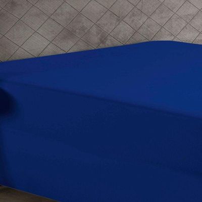 Lençol Com Elástico Solteiro Nobre 1 Peça Luva De Box 55cm De Altura Malha 100% Algodão - Royal