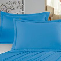 Porta Travesseiro Matelado Nobre 1 Peça Malha 100% Algodão - Turquesa