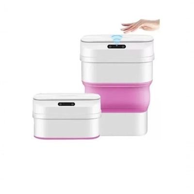 Lixeira Inteligente Automática Dobrável Com Sensor De Movimento Higiênica - Rosa
