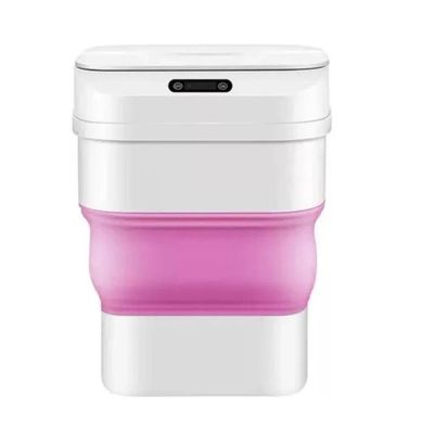 Lixeira Inteligente Automática Dobrável Com Sensor De Movimento Higiênica - Rosa