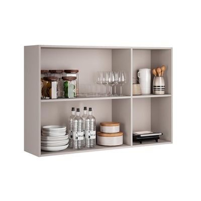 Armário Aéreo De Cozinha Fendi E Gris 3 Portas Essence