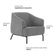 Poltrona Decorativa Base Aço Preto Germany Bouclé Cinza Claro - Nexta Casa