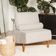 Poltrona Decorativa Aurea Base Aço Champagne Linho Bege - Nexta Casa