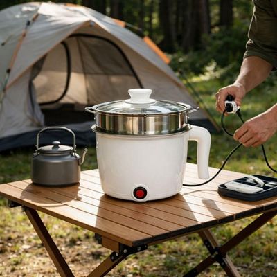 Panela Elétrica Multifuncional Compacta Inox Com Vapor 110V Rosa