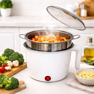 Panela Elétrica Multifuncional Compacta Inox Com Vapor 110V Rosa