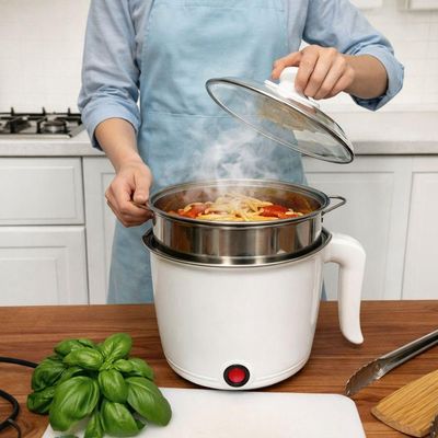 Panela Elétrica Multifuncional Compacta Inox Com Vapor 110V Rosa