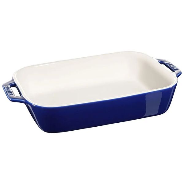 TRAVESSA RETANGULAR STAUB CERÂMICA AZUL MARINHO 27X20CM 405108100