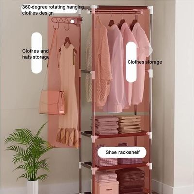 Arara De Roupas Portátil Com Cabideiro E 3 Prateleiras Organizador Perfeito Para Praia E Brinquedos