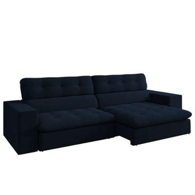 Sofá 4 Lugares Valente Retrátil / Reclinável - élpis Móveis Azul