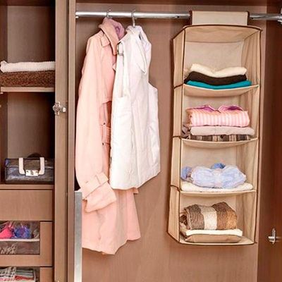 Organizador ical Armario Closet Cabide Portatil Multiuso Dobravel Com 4 Prateleiras Para Casa, Closets E Guarda Roup