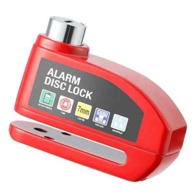 Cadeado Sirene Sonoro Aluminio Freio Anti Furto Moto Alarme Trava Disco Bike Motocicletas Bicicleta